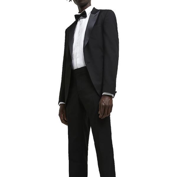 Custom Mens Tuxedo Suit Fashion Slim Fit Black For Special Occasion Formal Wear 2PCS