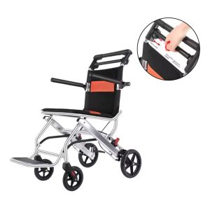 Airplane use Foldable manual light weight travel transport wheelchair