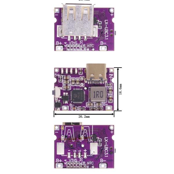 IP5310 Step-Up Power Module Type-C USB Boost Converter 5V 4.2V 3A Lithium Battery Charging Board with LED Indicator