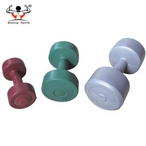 Round Shaped Plastic Coated Dumbbells Beautiful Appearance Customized Logo