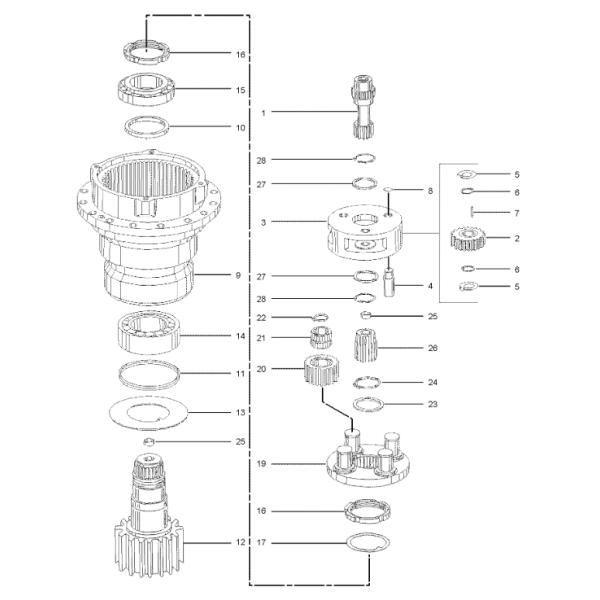 155-0822 1550822 Planetary Gear For Wheel Excavators M312 M313C M313D M315