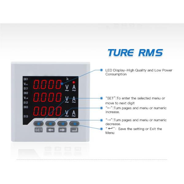CN-3UIF73 80*80 mm Three Phase current voltage frequency AVHZ Meter