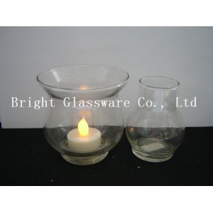 Quality holiday decoration glass candle holder, Hurricane glass for wholesale for sale