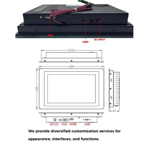10.1 Inch Capacitive Touch Screen Monitor Bonded Glass Screen Lcd For Android Pos Terminal Kiosk