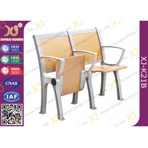 Wooden College Student Desk And Chair Set With Aluminum Frame
