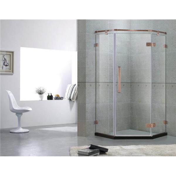 Red Bronze Frameless Swing Shower Enclosures With Stainless Steel Hinge and