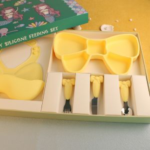 FDA-Approved Silicone Tableware Set Gift Box- Heat Resistant And Anti-Slip