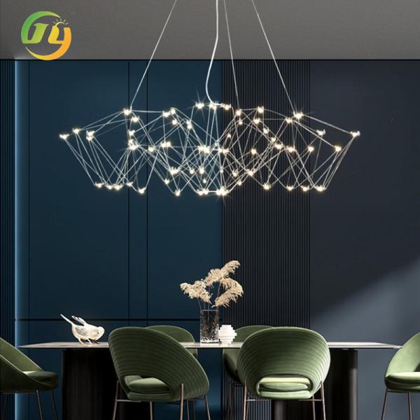 JYLIGHTING Customized Stainless Steel Irregular lines LED Chandeliers Firefly