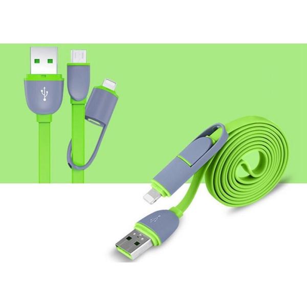 Micro Sync Charge Cable 8 Pin 2 In 1 Abrasion Resistant For IPhone 5 6 6s 7 7plus