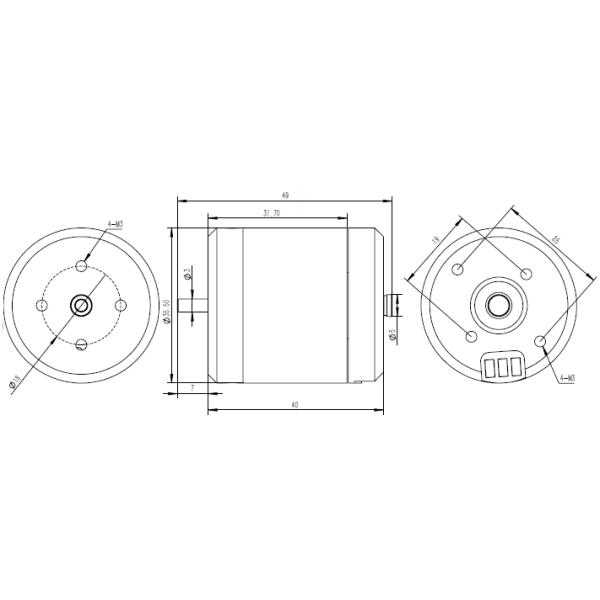 Lightweight ROV Thruster Motors 0.25a/11.1V 16-32V 300W 3.5kgf Thrust 300M Underwater For Underwater Equipment SW2820