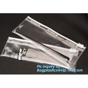 Printed slider k plastic resealable clothes zipper bag, Eva Plastic Slider