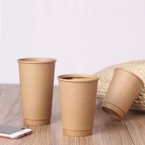 Kraft 30oz Printed Disposable Double Wall Drinking Coffee Paper Cups