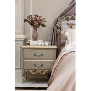 Quality Antique Bedside table Hand Carved Wood Nightstand With Drawer for sale