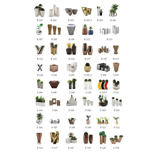 140cm Tall Outdoor Surface Electroplate Stainless Steel Plant Pots