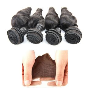 Healthy Tight Loose Human Hair Extensions With Closure Customized Length