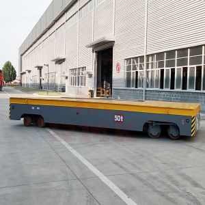 Steerable 50 Tons Motorized Transfer Trolley , Stepless Speed Industrial