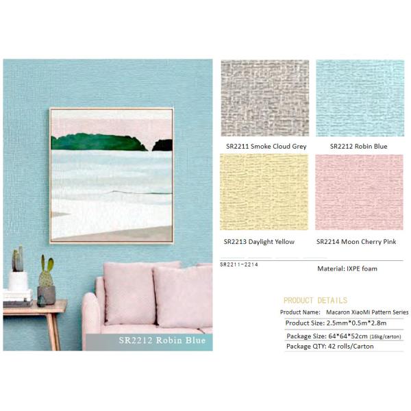 Soundproof Waterproof Foam Self Adhesive Wallpaper Roll For Indoor Wall Decoration