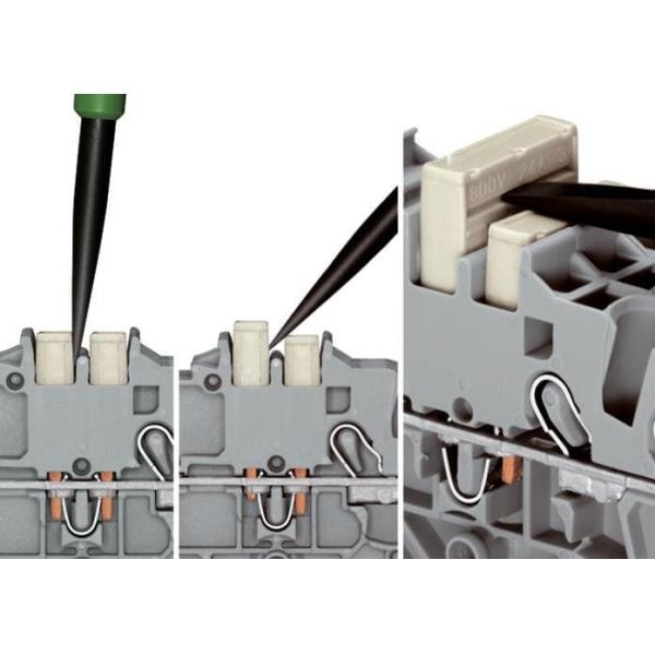 WAGO TOPJOB Rail Mounted Terminal Blocks Continuous Jumper 2/3/4/5/10 Pins Insulation Light Gray