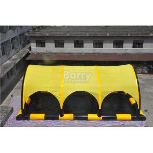 Customized Yellow PVC Tarpaulin Inflatable Tent With Pool , Inflatable Shelter