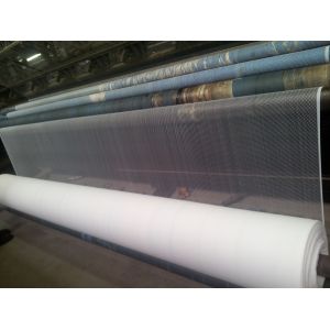 Custom White Knitted Knotless Net , Ornament Monofilament Netting