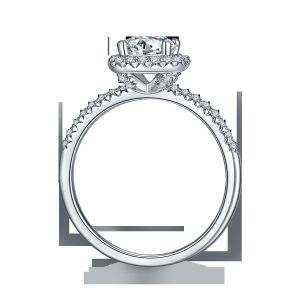 925 Sterling Silver Jewelry Diamond Moissanite Engagement Rings Round Shaped