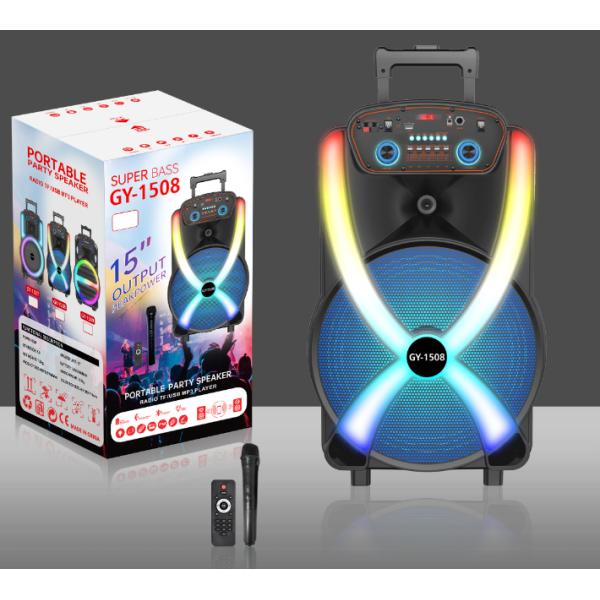 50W Portable Party Speaker with 18-inch Bass Speakers 7.4V 3600MAH Lithium