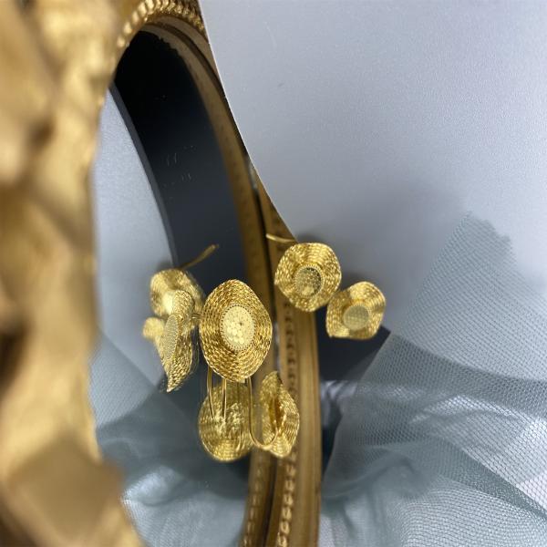 Minimalist 18K Gold Plumeria Flower Earrings