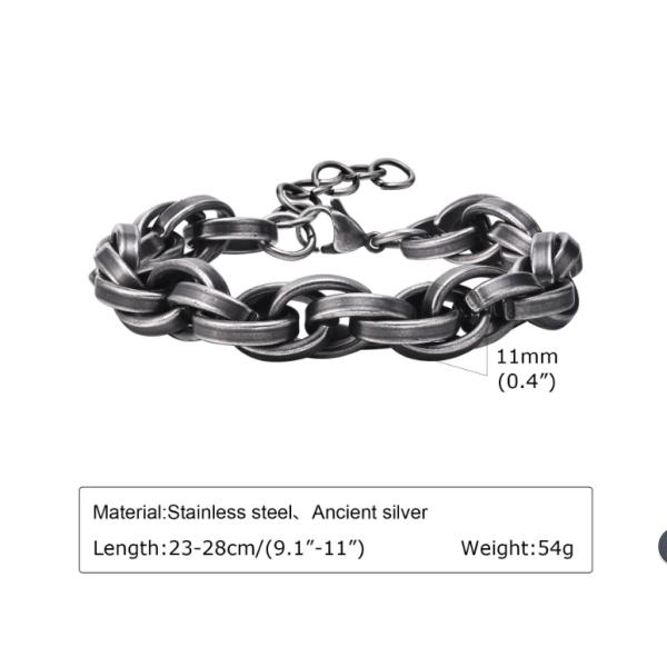 Men's Classic Style Stocked Stainless Steel Bracelet with Inlay Setting Technology