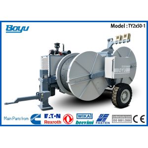 Quality Pulling Type 2 x 50KN Hydraulic Cable Tensioner for Twin-bundle conductor Cummins Engine German Rexroth Pump for sale