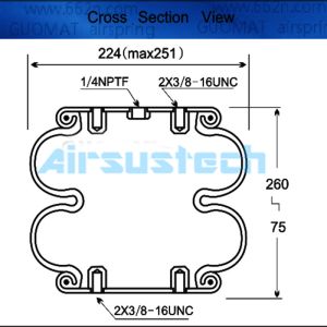 High Durability 2B6910 Suspension Air Springs Cross Goodyear 2B9-200 578-92-3