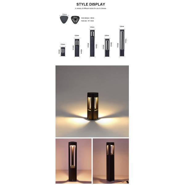 IP54 110-265V Matte Black Integrated LED Lawn Lights For Courtyard 2 Years Warranty