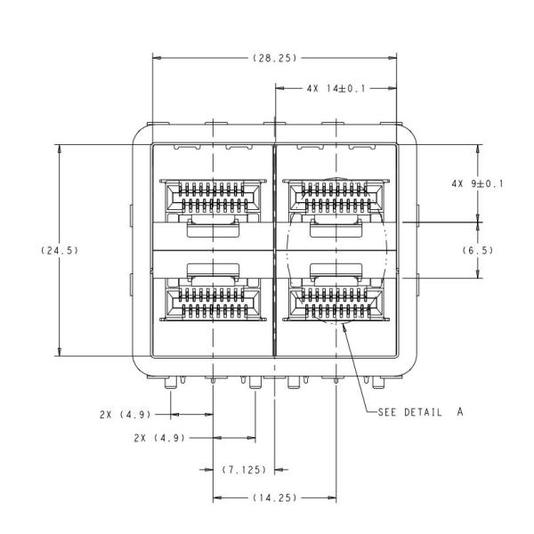 TE 2198325-2 zSFP+ 2x2 Cage With Integrated Connector 32 Gb/s Included Lightpipe
