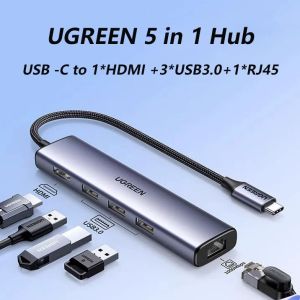 5Gbps USB C Hybrid Multiport Adapter 5 In 1 USB C Hub With 3 USB3.0 HDMI And