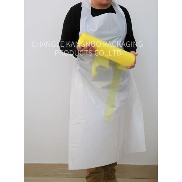 Durable Yellow Polythene Colored Disposable Poly Aprons For Food Industry