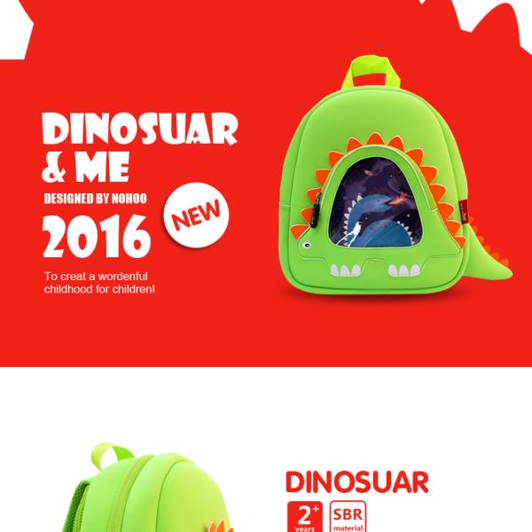 Lovely Dinosaur Kids Backpack , Kindergarten Backpacks For Boys