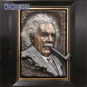 Interior Einstein Decorative Metal Wall Sculpture Bronze