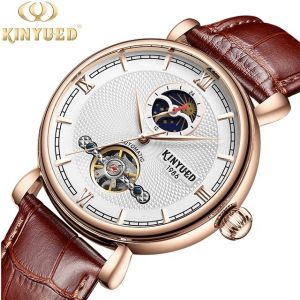 China Brief Moon Phase Mens Mechanical Watches Water Resistant Sports Use on sale