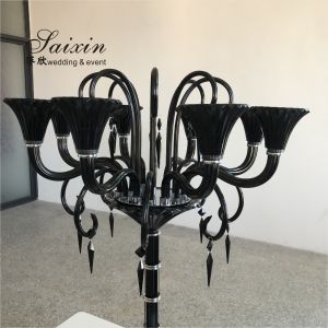 Black Candelabra Centerpieces Wedding Crystal Candelabra Candle Holder Glass Big