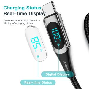 Digital Display PD QC3.0 USB C To C Cable 100W With TPE Jacket