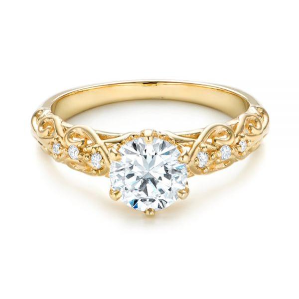 Buy 14K Yellow Gold Real Diamond Jewellery Ring Vintage Style 6.5mm Size OEM at wholesale prices