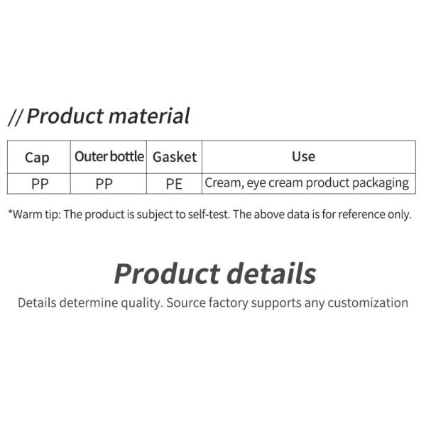 Acceptable Customer's Logo Simple Custom PP Plastic Face Cream Double Layer Eye Cream Moisturizer Cosmetic Jar Containers