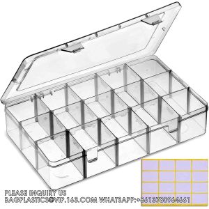 Girds Clear Plastic Organizer Box Storage For Washi Tape Tackle Box Jewelry