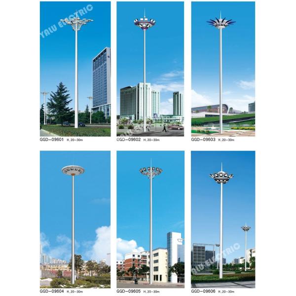Buy 35M Q235 steel Galvanized Hexagonal decorative outdoor high mast pole for Plaza Lighting with double Winch at wholesale prices