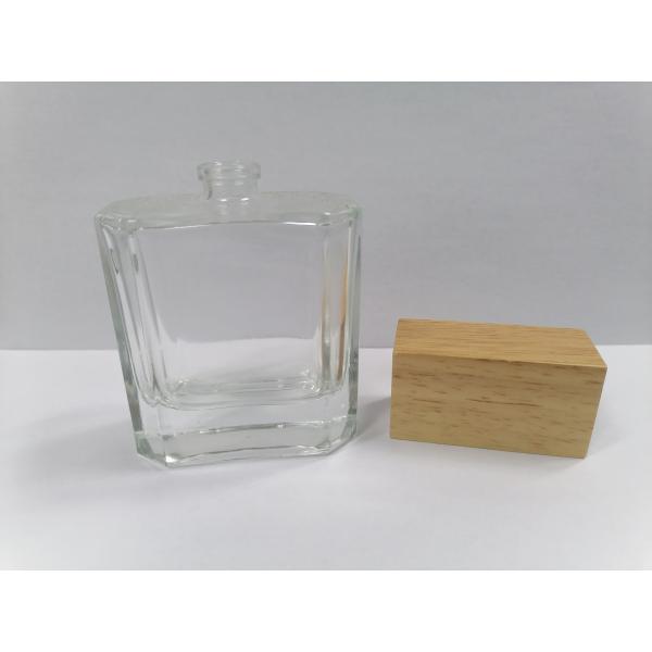50ml Glass Perfume Bottles With Wooden Cap Transparent Makeup Packaging Various Color And Printing