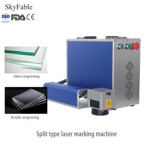 China 30W High Speed Split Fiber Laser Marking Machine For Metal Space Saving on sale