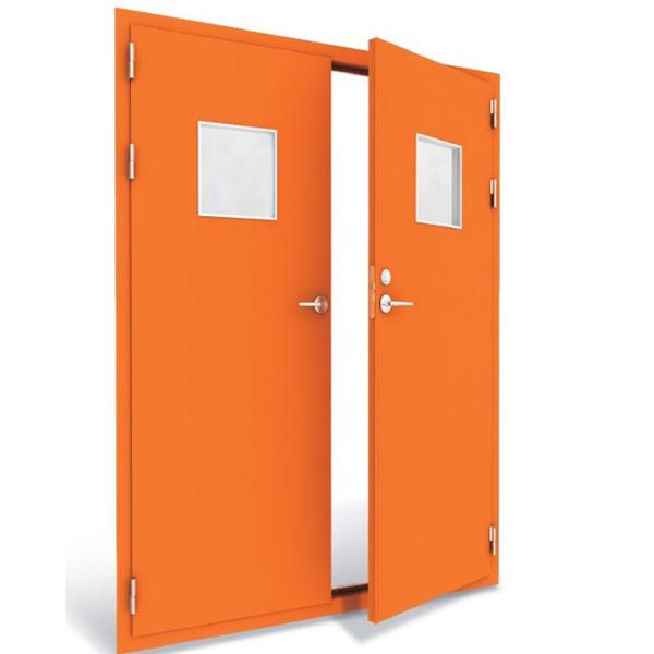 Buy Double Leaf 50mm Thick 90Min Steel Fire Exit Doors at wholesale prices