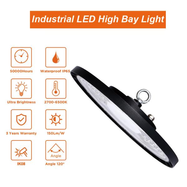 Explosion Proof Warehouse 200W LED High Bay Lights Super Bright 130-150lm/W Aluminum