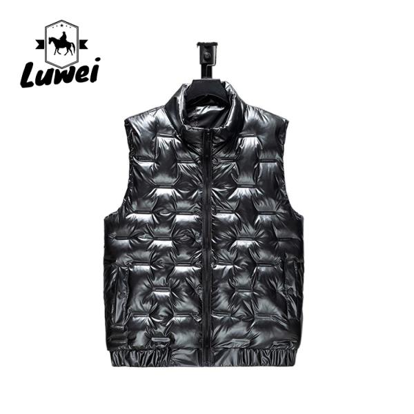 Zipper Quilted Bubble Coat Vest Waterproof Polyester Cotton Sleeveless Puffer