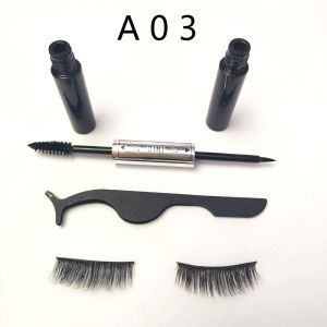 Natural Long Lightweight 2 Pics Magnetic False Lashes With Eyeliner