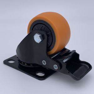 Dual Locking Swivel Plate Polyurethane Caster Wheels 2 Inch